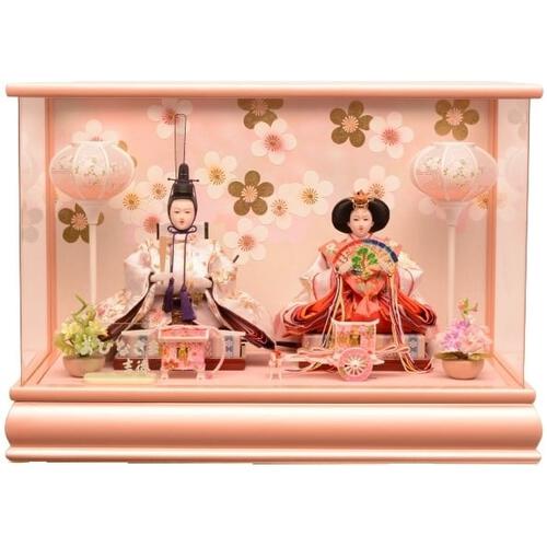 【雛人形】ケース飾り 親王飾り「梅模様桜色アクリル」 (322580)ひな人形 ひな祭り おしゃれ ピンク トイザらス・ベビーザらス限定【メーカー直送】