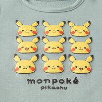 monpoke モンポケ 長袖ロンパース レイヤード調 グリーン×80cm