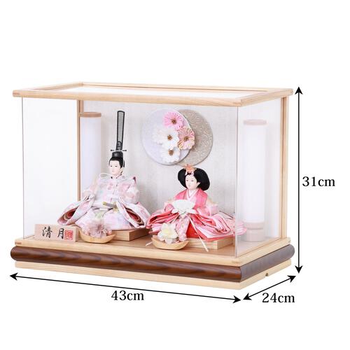 【雛人形】ケース親王飾り 花尽しアクリルケース