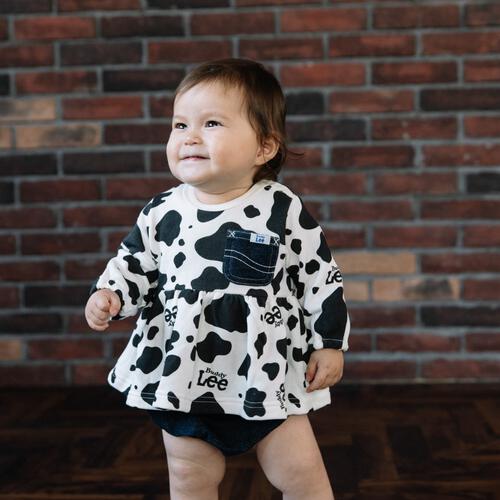 BUDDYLEE 長袖チュニック×ブルマセット 牛柄 ホワイト×80cm ベビーザらス限定