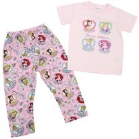 ディズニー 長袖前開きパジャマ＋半袖Ｔシャツセット プリンセス ピンク&times;100cm ベビーザらス限定