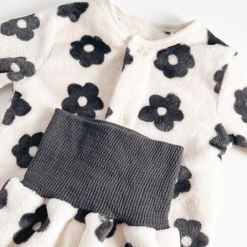 長袖腹巻パジャマ フリース デイジー柄 ブラック×95cm ベビーザらス限定