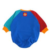 【Welcome to the Universe Baby × chimajiro0730さん】おさるのジョージ 長袖ダルマボディスーツ ブルー×80cm