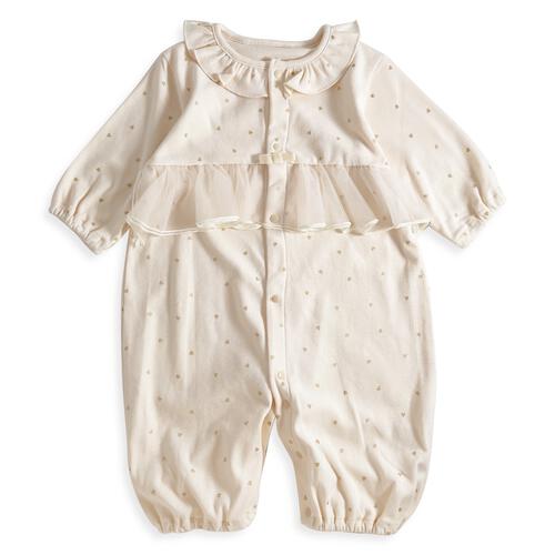 長袖ドレスオール ハートラメプリント スムス ナチュラル×50-70cm ベビーザらス限定　