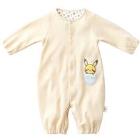 モンポケ ピカチュウ 新生児2WAYドレス 帽子付き (イエロー×50-70cm)