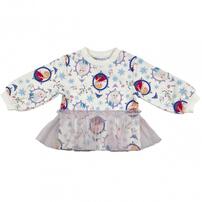 【Sophitica &times; tsumashi1118さん】Disney アナと雪の女王 裏毛トレーナー 総柄 ホワイト&times;130cm ベビーザらス限定