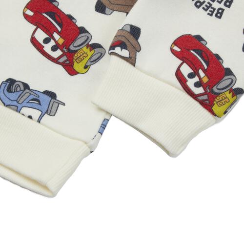 Disney ディズニー カーズ 長袖デイリートレーナー 起毛 総柄 ナチュラル×95cm ベビーザらス限定