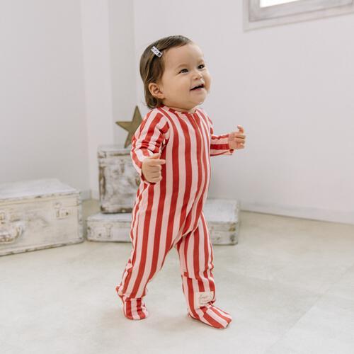 【FirstCloset×mioさん】 長袖ファスナーオール 足付き 裏毛 レッド×80cm ベビーザらス限定