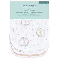 aden + anais エイデンアンドアネイ エッセンシャルズ スナップビブ 3枚組 ブラッシングバニーズ(ピンク×フリー)