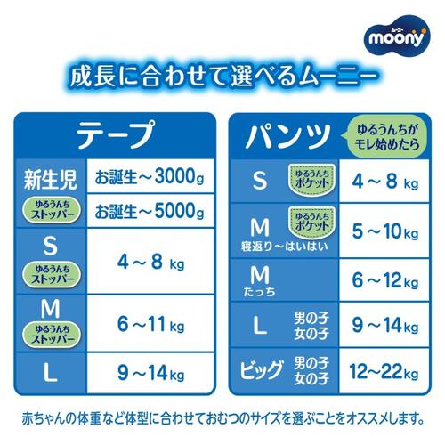 【テープ Lサイズ】moony ムーニー マシュマロ肌ごこち Ｌテープ 48枚（9～14kg）