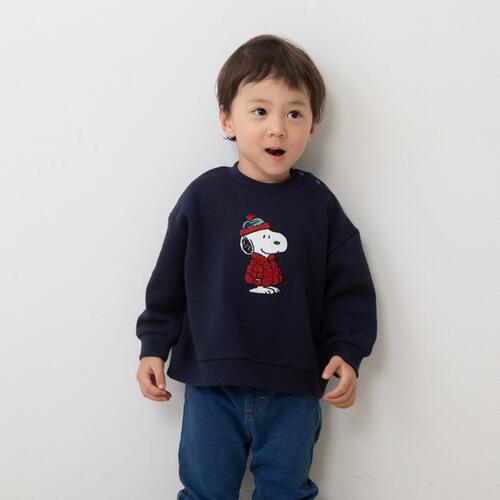 SNOOPY スヌーピー トレーナー サガラアップリケ ネイビー×80cm ベビーザらス限定
