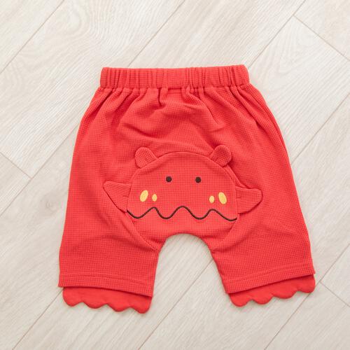 モンキーパンツ ワッフル メンダコ レッド&times;90cm