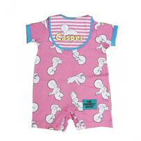 【Welcome to the Universe Baby &times; chimajiro0730さん】 キャスパー 半袖スタイ付きロンパース ピンク&times;80cm