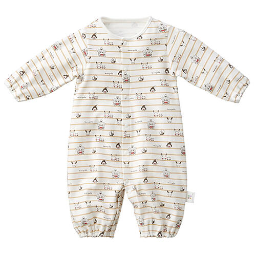 モンポケ イーブイ 新生児2WAYドレス ベスト付き (ベージュ&times;50-70cm)