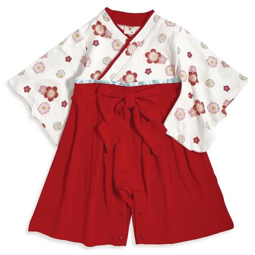 長袖袴オール スムス 女の子柄(レッド×80cm) ベビーザらス限定