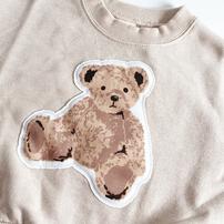 COJIKA プリントアップリケデイリートレーナー 裏毛 クマ ベージュ×80cm ベビーザらス限定