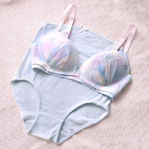 チュールフロントオープンブラ＆ショーツ（サックス×L） ベビーザらス限定