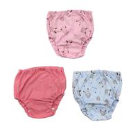 monpoke モンポケ 3枚組ショーツ 総柄×ワンポイント(ピンク×110cm)