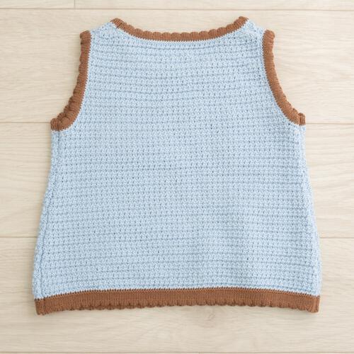 SNOOPY スヌーピー タンクトップ クロシェニット ライトブルー&times;90cm ベビーザらス限定