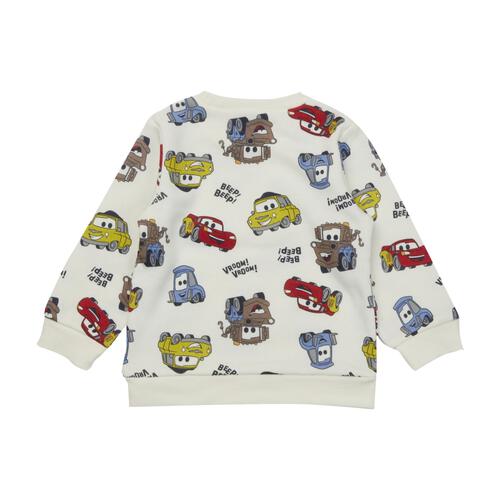 Disney ディズニー カーズ 長袖デイリートレーナー 起毛 総柄 ナチュラル×100cm ベビーザらス限定