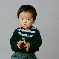 ローリーズファームベビー ボーダー天竺スタイ(グレー×80cm) ベビーザらス限定