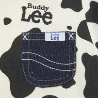 BUDDYLEE 長袖ボディスーツ ガーゼ裏毛 牛柄 ポケット付き ホワイト×80cm ベビーザらス限定