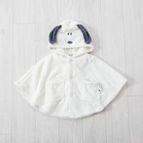 SNOOPY スヌーピー ポンチョ フード付き ナチュラル×80cm