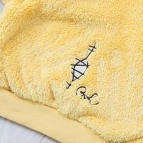 ディズニー くまのプーさん フード付き 長袖トレーナー 顔どっかん ボア(イエロー&times;80cm)