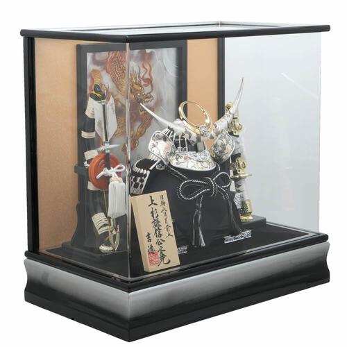 【五月人形】兜飾り ケース飾り「上杉謙信 金銀唐草前立アクリルケース」 (538709)コンパクト トイザらス・ベビーザらス限定【メーカー直送】