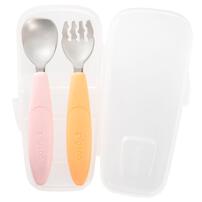 Pigeon ピジョン じぶんでパクパク スプーン＆フォーク ケース付き 【種類ランダム】