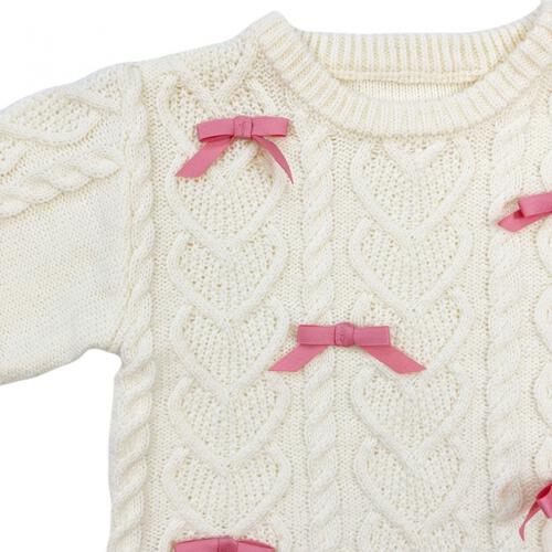 sophitica リボンニットプルオーバー オフホワイト×80cm