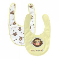 SANRIO サンリオ アップリケ付きスタイ2枚組 モンキチ(ブラウン×フリー) ベビーザらス限定