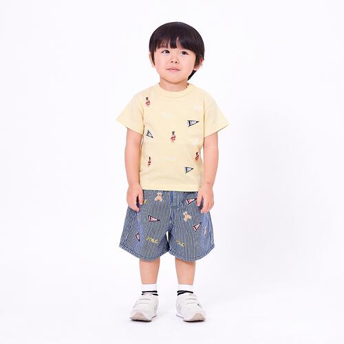 POLO BCS ロゴクマ総柄ハーフパンツ ネイビー&times;80cm ベビーザらス限定 赤ちゃん 出産準備 出産祝い ベビー服 子供服