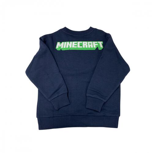 マインクラフト 裏毛プリントトレーナー ネイビー&times;110cm