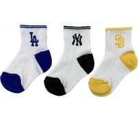 MLB 3足組ソックス ライン(ホワイト×9-15cm)