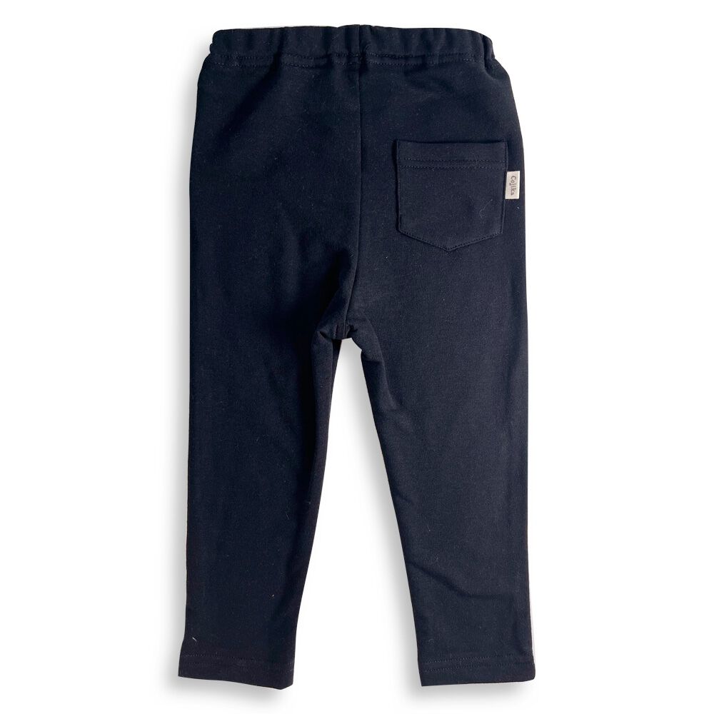 COJIKA 10分丈デイリーパンツ 無地 ミニ裏毛 ブラック×100cm ベビーザ