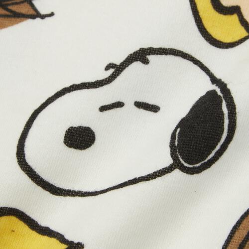 SNOOPY スヌーピー 長袖デイリートレーナー 起毛 総柄 ナチュラル×80cm ベビーザらス限定