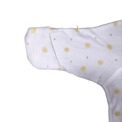 新生児肌着 コンビ肌着 ２枚組 ヒヨコ×街柄 ホワイト×50-70cm