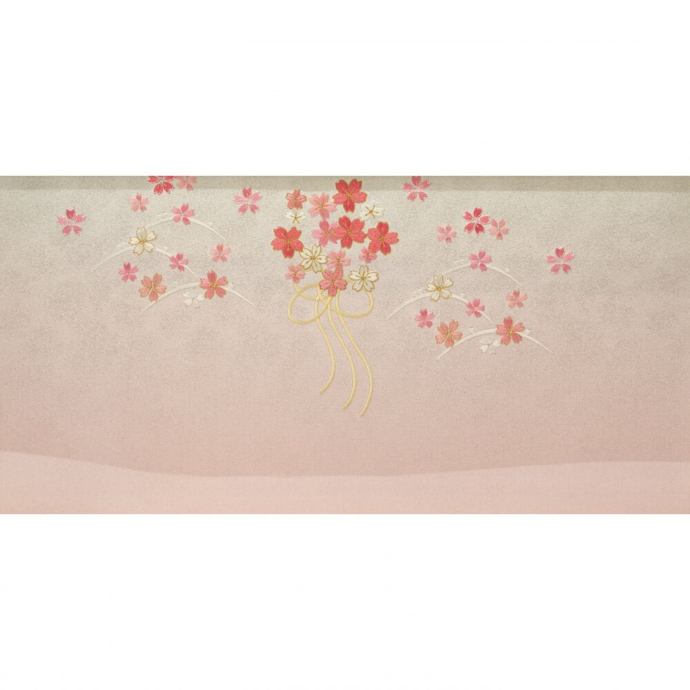 雛人形】ケース飾り 親王飾り「桜刺繍金ぼかしパノラマアクリル