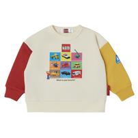 【TOMICA kie_158さんプロデュース】TOMICA トミカ 長袖トレーナー 袖配色  ホワイト×110cm
