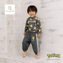 monpoke モンポケ ロングパンツ サイドライン ピカチュウ チャコール×90cm