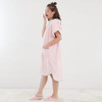 バスローブポンチョ（ピンク）(ピンク×M-L)