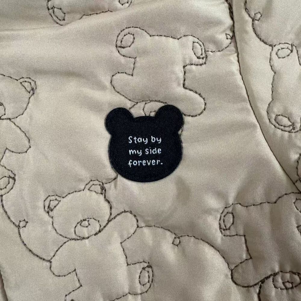 ジャンプスーツ くまみみ クマ柄 ミディアムベージュ×80cm