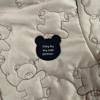 ジャンプスーツ くまみみ クマ柄 ミディアムベージュ×80cm