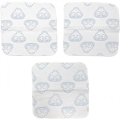 SANRIO サンリオ 多重織ガーゼハンカチ３枚組 ハンギョドン パステルブルー&times;ﾌﾘｰ  ベビーザらス限定