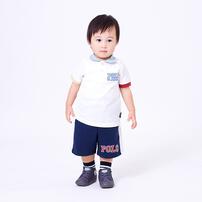 POLO BCS 配色半袖ポロシャツ オフホワイト&times;80cm ベビーザらス限定