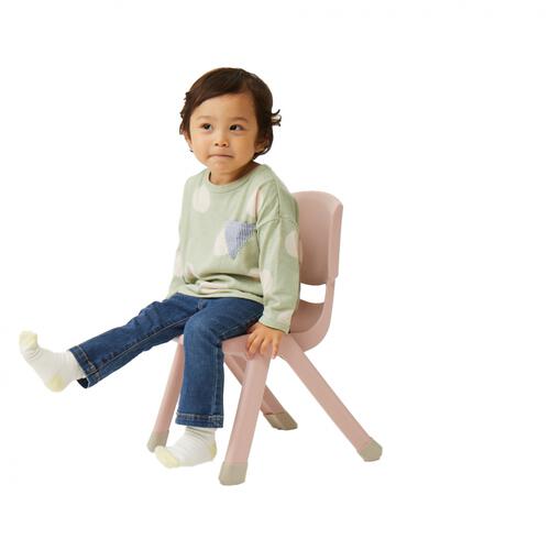 くすみカラー キッズチェア (ピンク) 室内家具 汚れや水に強い お手入れ簡単 脚カバー付き  3歳頃～対応 ベビーザらス限定