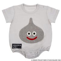 ドラクエベビー＆キッズ サガラ刺繍半袖ボディスーツ メタルスライム グレー&times;80cm