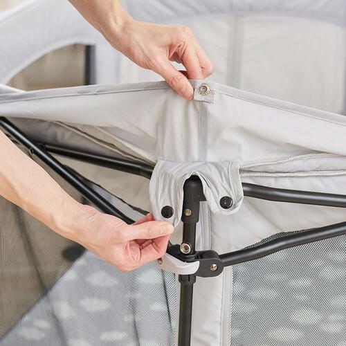 日本育児 洗えてたためる ポータブル ベビーサークル クラウド 軽量3.8kg 折りたたみ収納可能 収納袋付 アルミフレーム サイズ：約 幅152&times;奥行き118&times;高さ70cm 5カ月～3歳半頃対応