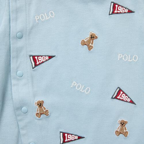 POLO BCS ロゴクマ半袖ロンパース ターコイズ&times;70cm ベビーザらス限定